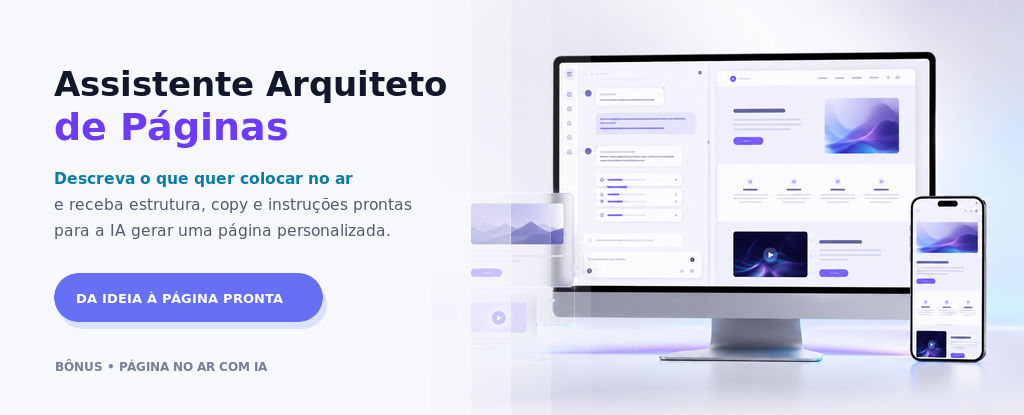 Banner do Assistente Arquiteto de Páginas